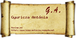 Gyuricza Antónia névjegykártya